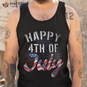 fireworks happy 4th of july us flag american shirt tank top 1