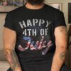 Fireworks Happy 4th Of July Us Flag American Shirt