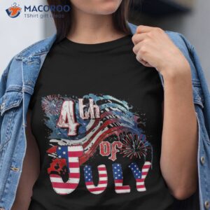 Fireworks Happy 4th Of July Us Flag American Shirt