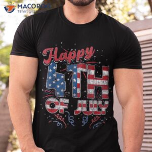 Fireworks Happy 4th Of July Us Flag American Shirt