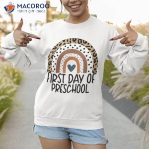 first day of preschool rainbow teacher girls back to school shirt sweatshirt