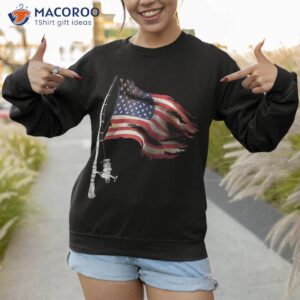 fishing american flag fisherman patriotic day 4th of july shirt sweatshirt 1