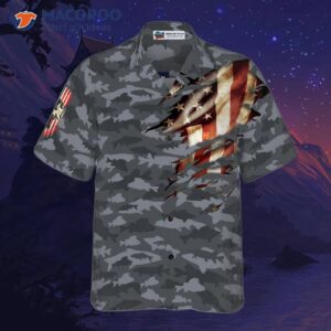 fishing american flag hawaiian shirt 2