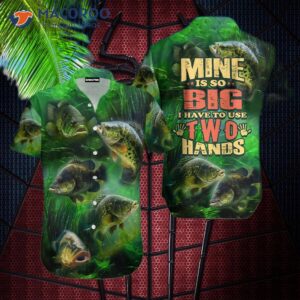 Fishing, Mine’s So Big I Have To Use Two Hands, Seaweed Pattern Hawaiian Shirts.