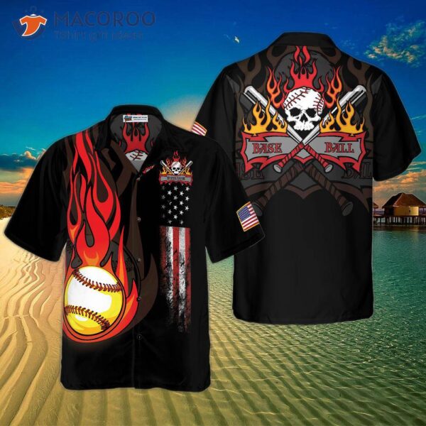 Flame Football Hawaiian Shirt