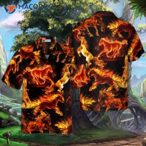 Flaming Horse Shirt For Hawaiian