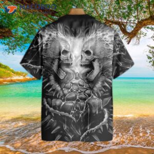 flaming skull lava hawaiian shirt 1