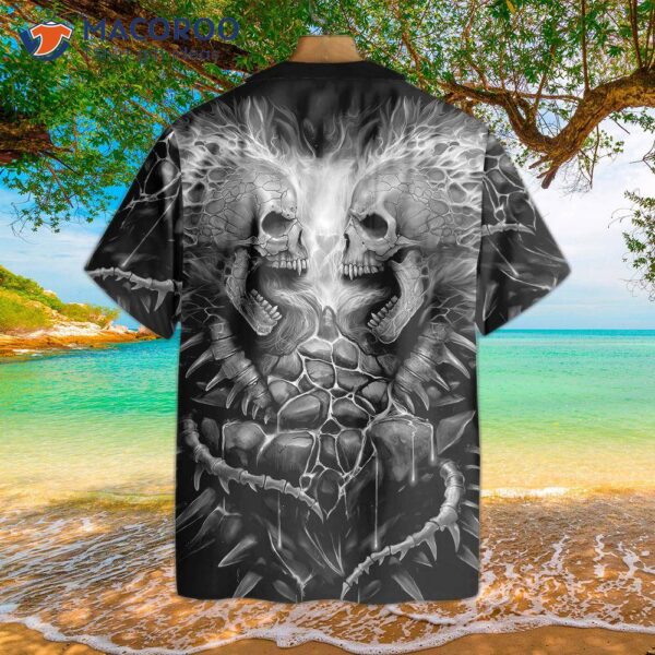 Flaming Skull Lava Hawaiian Shirt