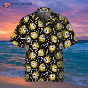 flaming skull pattern hawaiian shirt unique flame shirt for print 2