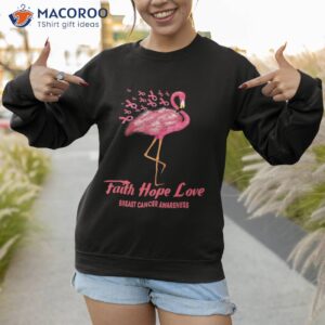 flamingo breast cancer awareness pink ribbon shirt sweatshirt