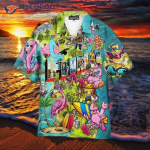flamingo florida beach summer party colorful hawaiian shirts 0