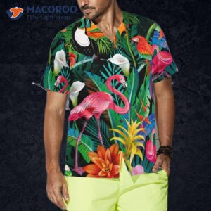 flamingo patterned hawaiian shirt 3