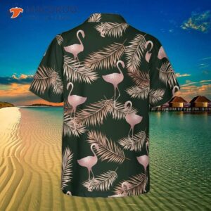 Flamingo-patterned Rose Gold Hawaiian Shirt