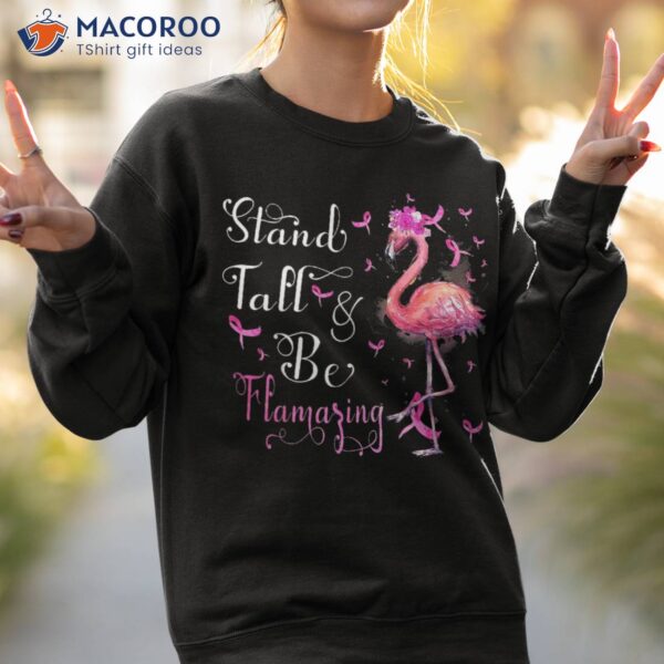 Flamingo Pink Ribbon Breast Cancer Awareness Support Squad Shirt