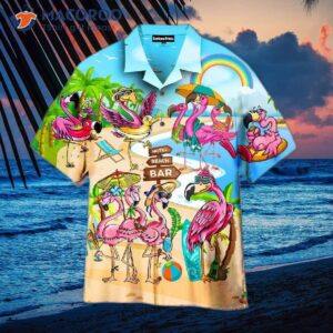 Flamingo-printed Beach Summer Hawaiian Shirts