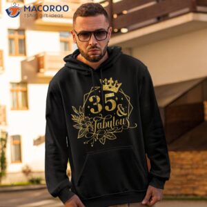 floral birthday queen 35 fabulous 35th woman shirt hoodie 2