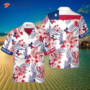 Floral Bluebonnet “don’t Mess With Texas” Hawaiian Shirt For , Texas Home Shirt, Proud