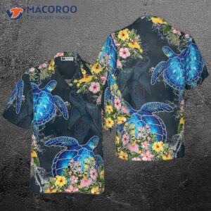 Floral Sea Turtle Hawaiian Shirt