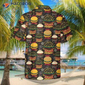 floral tasty burgers hawaiian shirt funny seamless pattern burger shirt 1