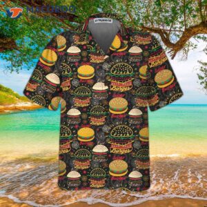 floral tasty burgers hawaiian shirt funny seamless pattern burger shirt 2