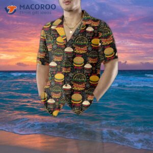floral tasty burgers hawaiian shirt funny seamless pattern burger shirt 3