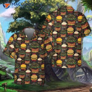 floral tasty burgers hawaiian shirt funny seamless pattern burger shirt 4