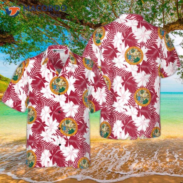 Florida Flag Seamless Pattern Usa Hawaiian Shirt