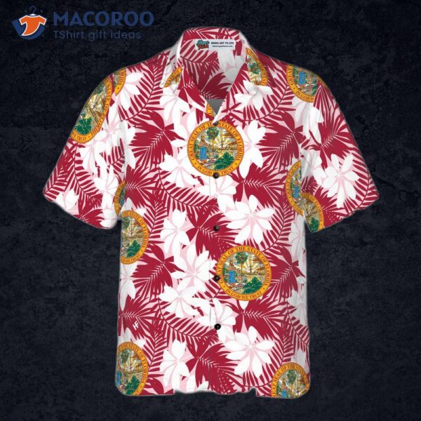 Florida Flag Seamless Pattern Usa Hawaiian Shirt