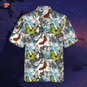 flying butterfly hawaiian shirt for 2