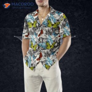 flying butterfly hawaiian shirt for 4