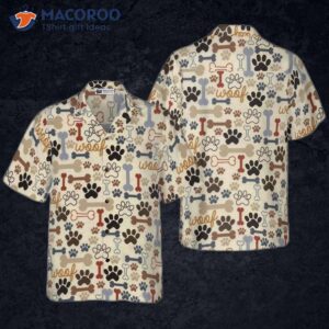 footprint dog bone seamless hawaiian shirt 0
