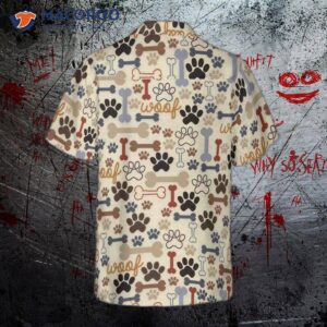 footprint dog bone seamless hawaiian shirt 1