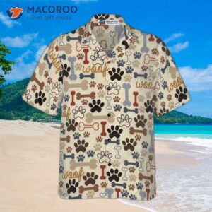 footprint dog bone seamless hawaiian shirt 2