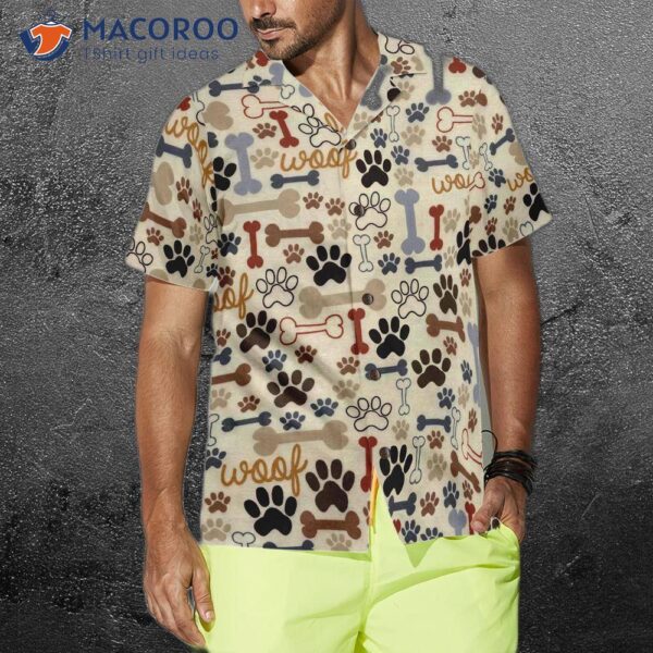 Footprint Dog Bone Seamless Hawaiian Shirt