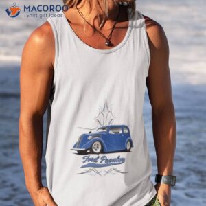 ford popular 103e blue hot rod car art shirt tank top