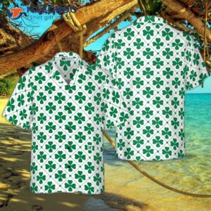 four leaf st patrick s day hawaiian shirt 0
