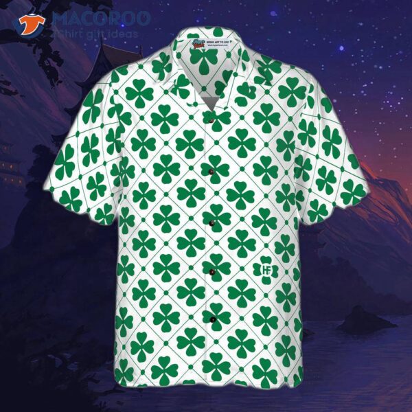 Four-leaf St. Patrick’s Day Hawaiian Shirt