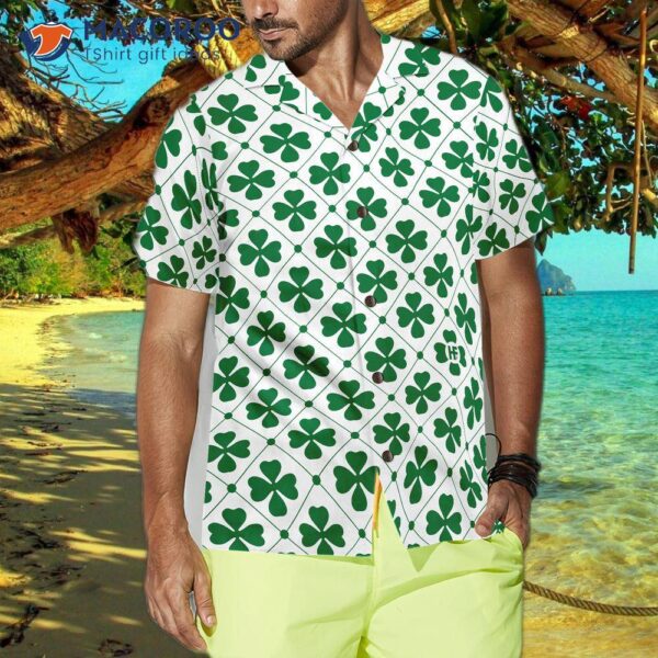 Four-leaf St. Patrick’s Day Hawaiian Shirt