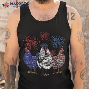 fourth of july funny chicken farmer american flag patriotic shirt tank top
