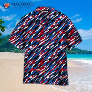 Fourth Of July Red Wine, Blue Us Flag Hawaiian Shirts