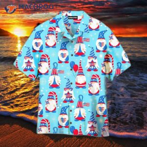 fourth of july usa independence day with cute gnomes pattern hawaiian shirts 0