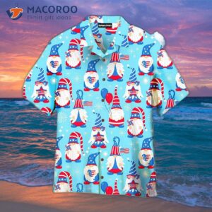 Fourth Of July Usa Independence Day With Cute Gnomes Pattern Hawaiian Shirts