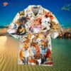 Fox Jungle Vintage Watercolor White And Yellow Hawaiian Shirts