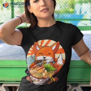 fox ra japanese noodles cute kawaii anime kids girls teen shirt tshirt 1