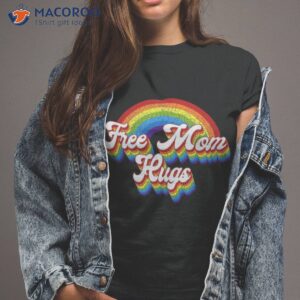 Free Mom Hugs Rainbow Retro Lgbt Flag Pride Month Shirt