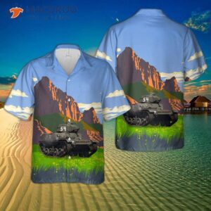 French Army Automitrailleuse De Combat Amc.34 Yr Hawaiian Shirt