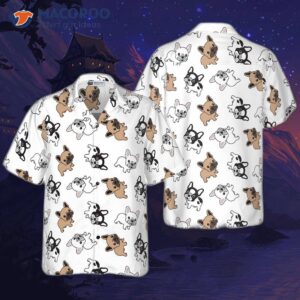 French Bulldog-patterned Hawaiian Shirt