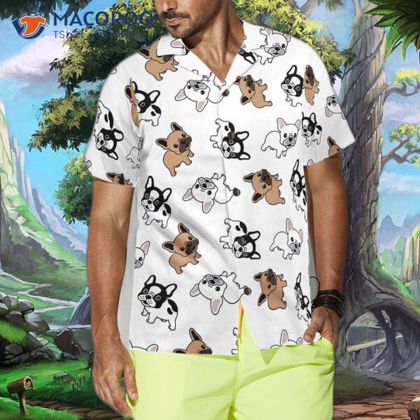 French Bulldog-patterned Hawaiian Shirt