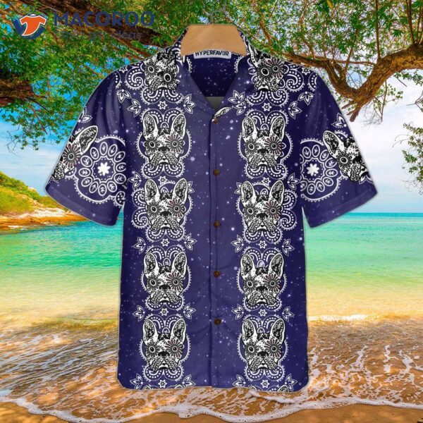 French Bulldog Sugar Skull Hawaiian Shirt, Mexican-style Gift For Lovers