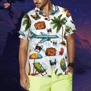 french bulldog sunglasses and aloha hawaiian shirt 3